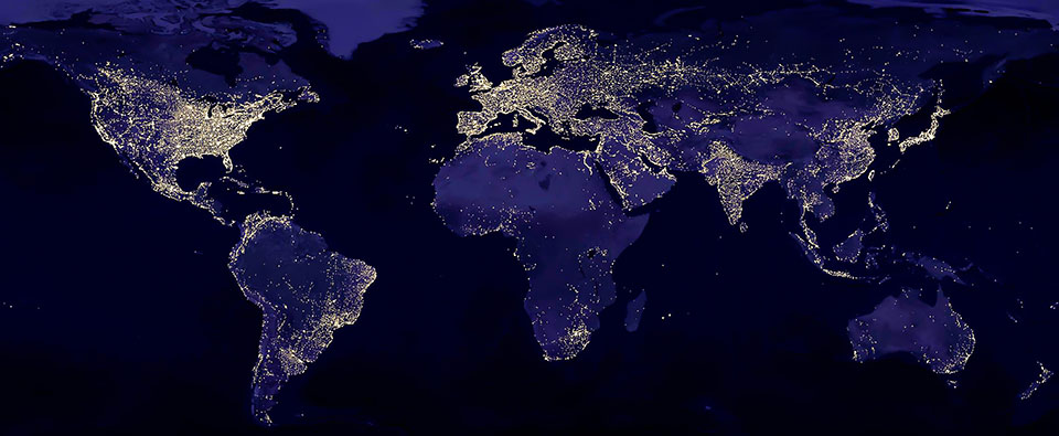 Mapa contaminación lumínica